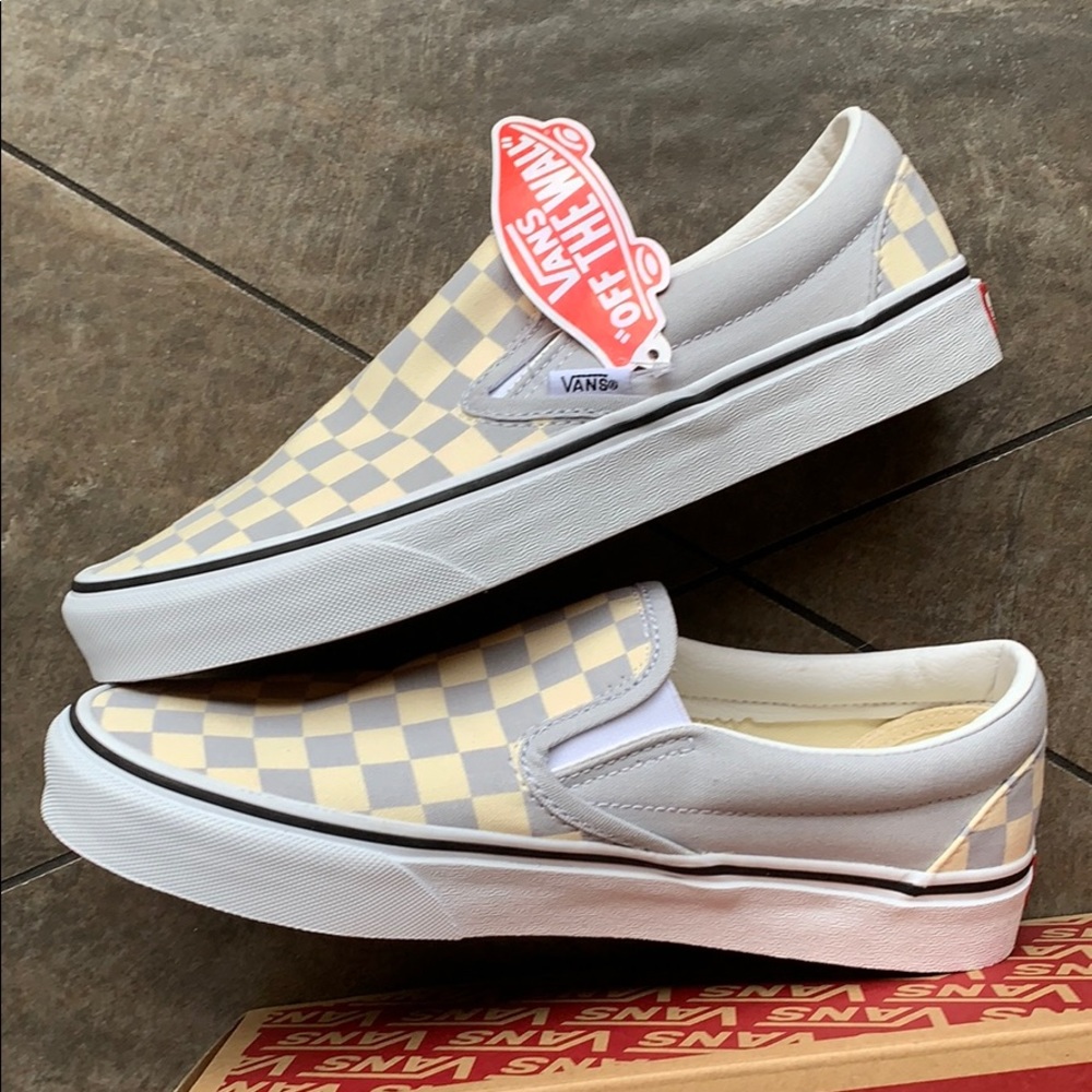 VANS CLASSIC SLIP ON CHECKERBOARD GREY DAWN men’s - Picture 13 of 16